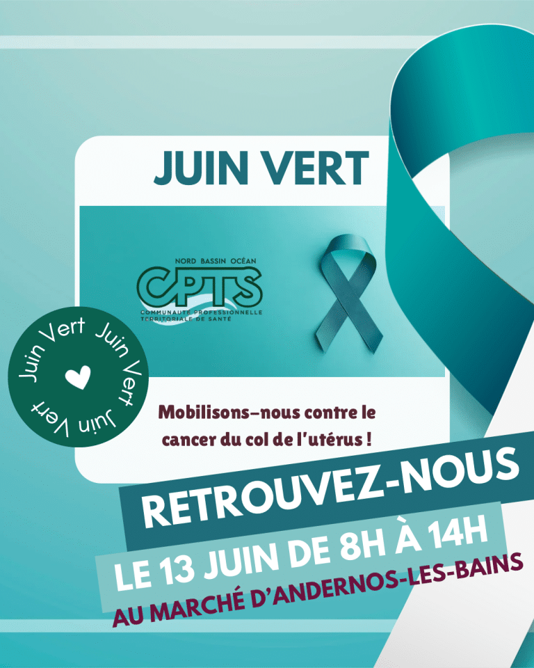 Juin vert : La CPTS au marché d’Andernos pour sensibiliser au cancer du col de l’utérus.