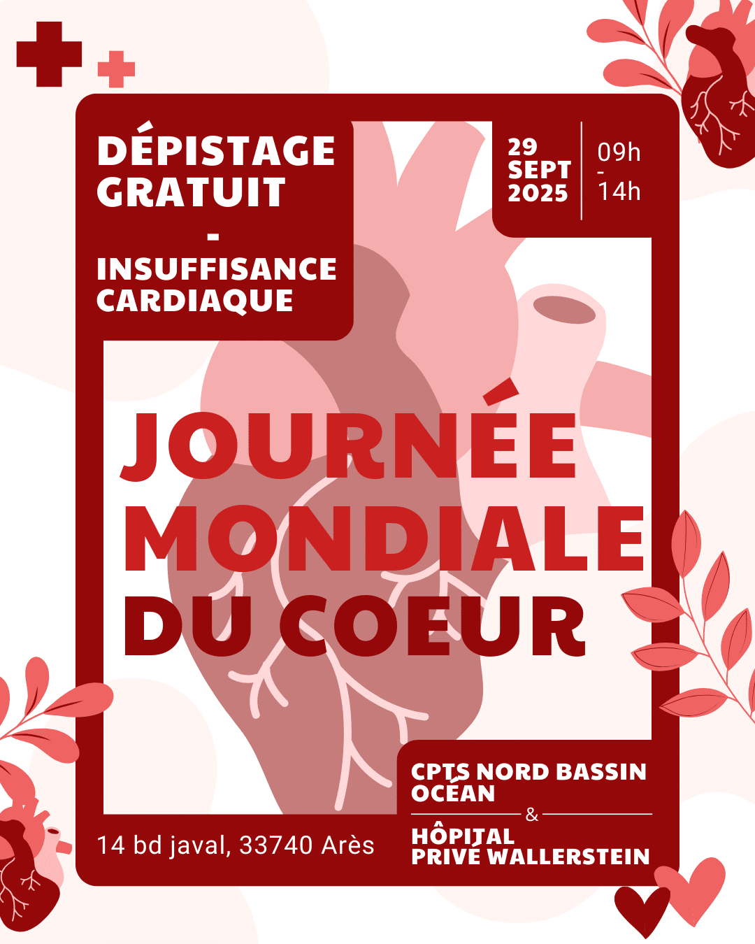 Journée mondiale du cœur : rendez-vous le 29 septembre à l’Hôpital Privé Wallerstein d’Arès